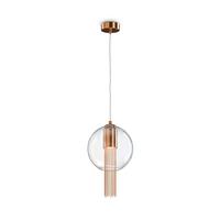 PENDELLEUCHTE FLUSSO - Transparent/Bronzefarben, Trend, Glas/Metall (20/37cm) - MAYTONI