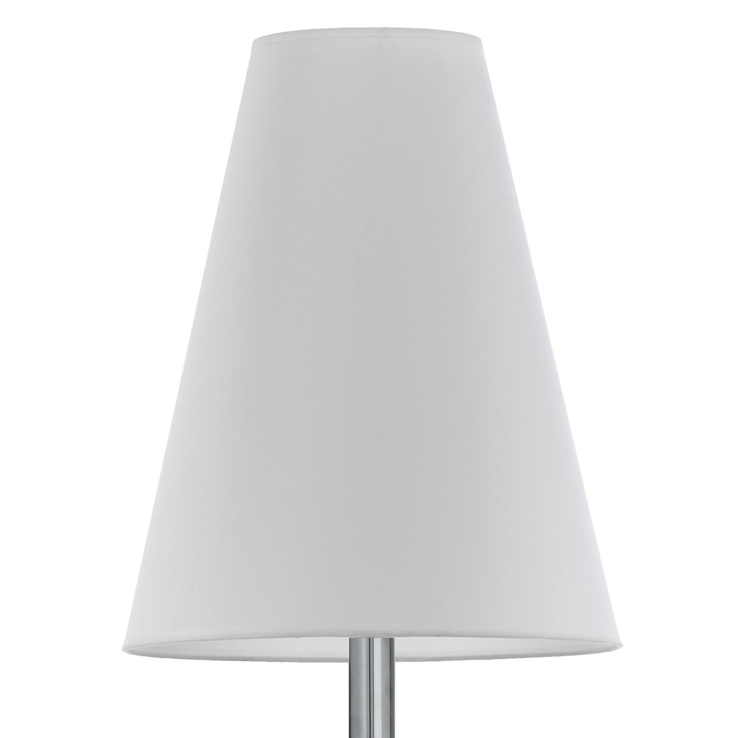 Tischleuchte Richard Bianco Weiß/Chrom max. 22 Watt - Chromfarben/Weiß, Design, Textil/Metall (20/54cm)