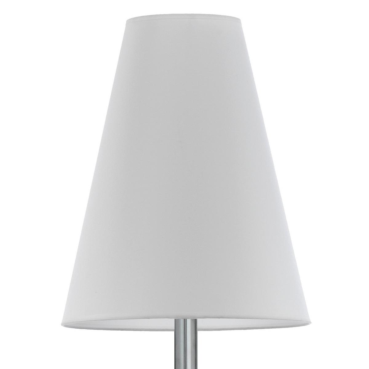 Tischleuchte Richard Bianco Weiß/Chrom max. 22 Watt - Chromfarben/Weiß, Design, Textil/Metall (20/54cm)