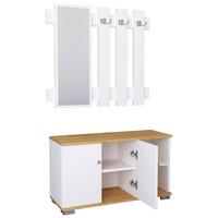Garderobe GADOS Weiß/Honigeiche ca.90x132x33cm - Honigeiche/Weiß, MODERN, Holzwerkstoff (90/132/33cm) - MID.YOU