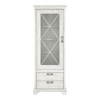 Vitrină KASHMIR - alb, Konventionell, sticlă/material pe bază de lemn (78,3/210,3/48,2cm) - Premium Living