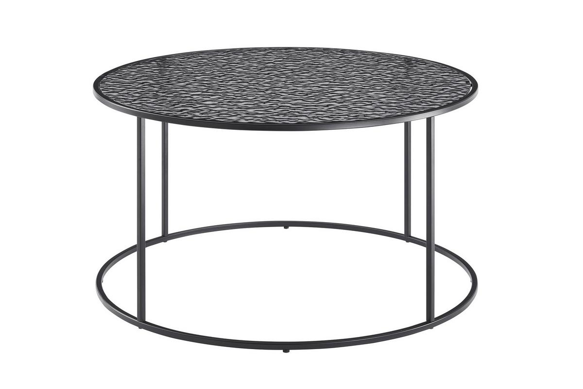 Klubska Miza Black, Črna - črna, Design, kovina/steklo (80/45cm) - Livetastic