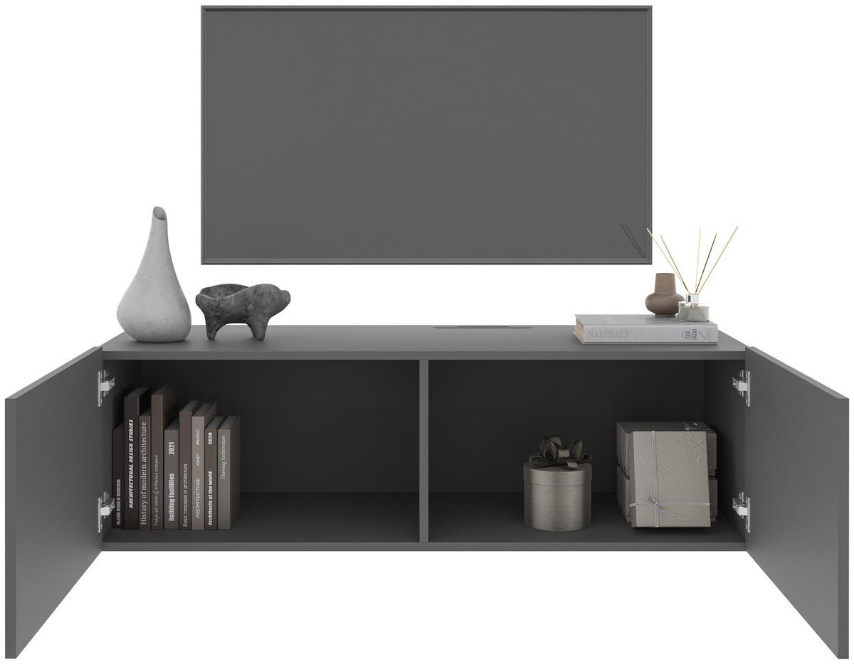 KOMODA NISKA NEWNIQ - antracytowy, Design, materiał drewnopochodny (120/36,7/45cm) - Hom`in