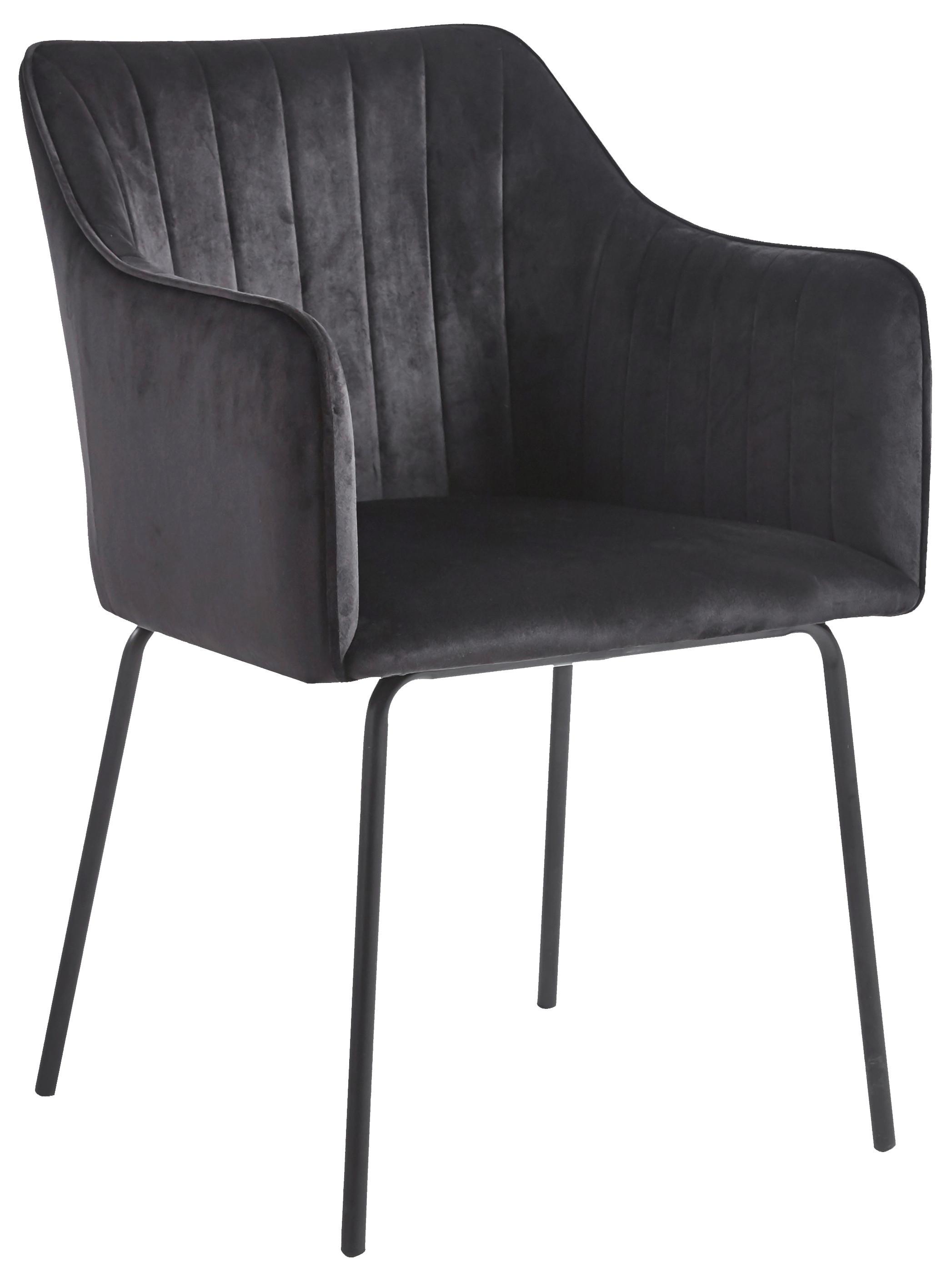 ARMLEHNSTUHL VALIA - Anthrazit/Schwarz, Design, Holzwerkstoff/Textil (48,5cm) - MID.YOU