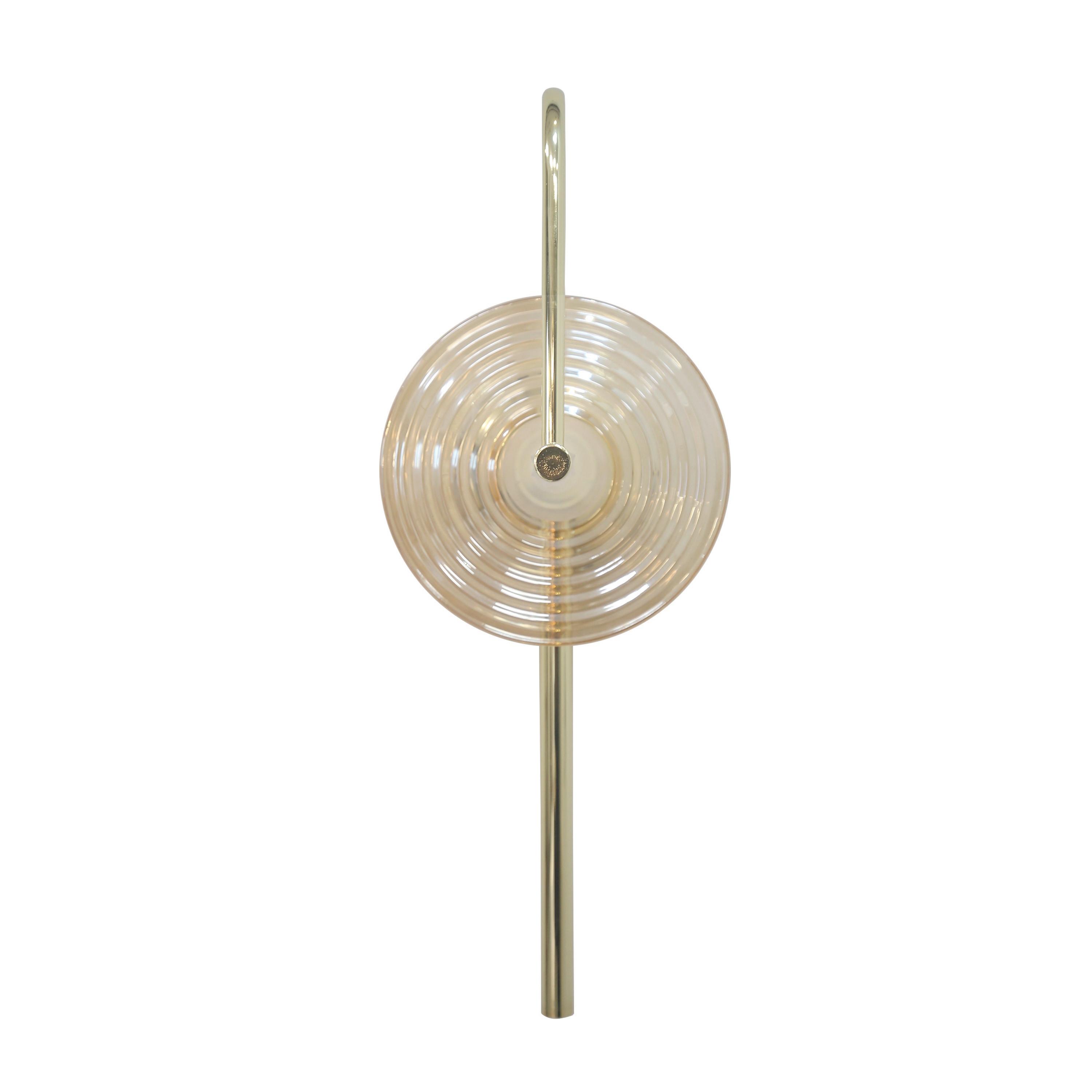 Led-wandleuchte Lp-0301/1w Am Plato - Bernsteinfarben, Design, Glas (52/16/20cm)