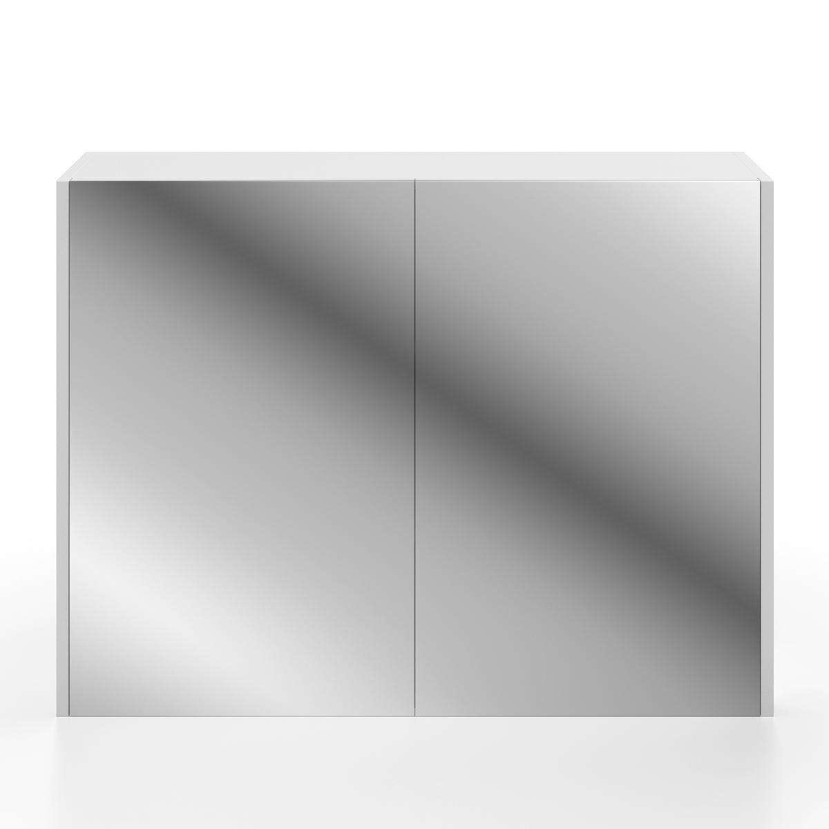 Badezimmer Martina Weiß 4-teilig - Weiß, MODERN, Glas/Holz (100/45/45cm) - Bessagi Home