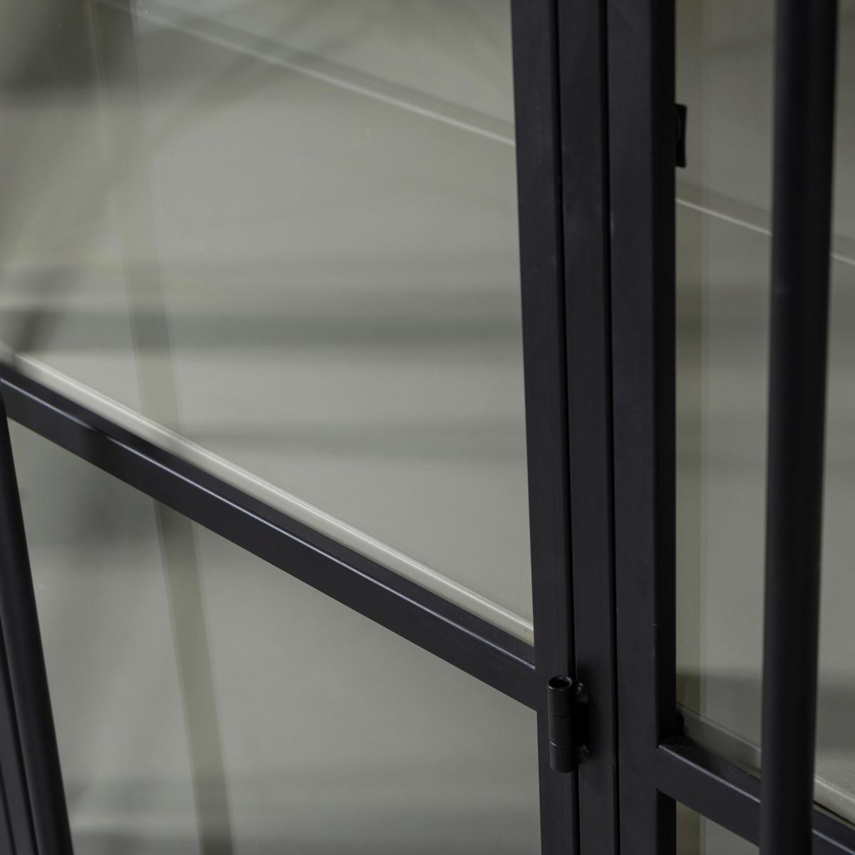 Vitrine Exhibit Schwarz - Schwarz, Design, Glas/Metall (140/200/40cm) - Livetastic