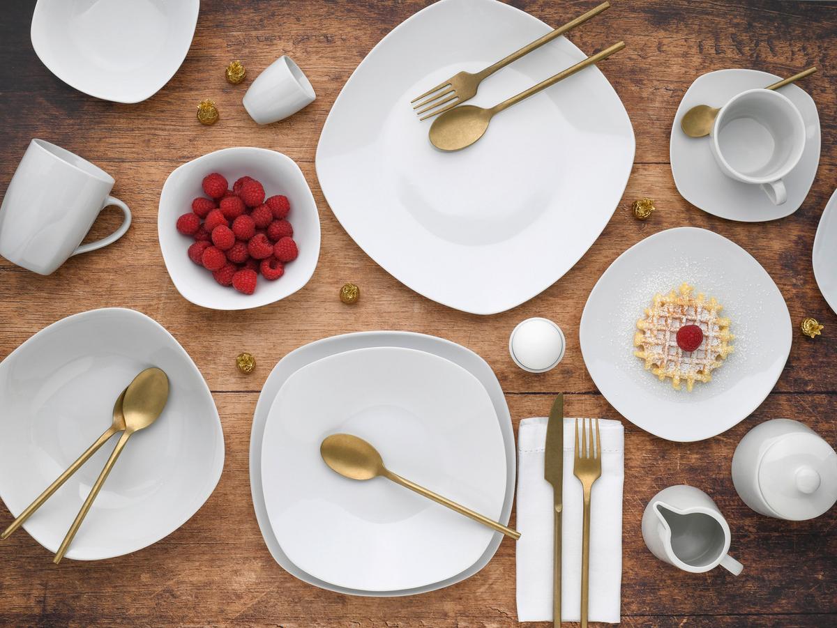 Kombinirani Servis Square, 100-Delni - bela, Konvencionalno, keramika - Creatable