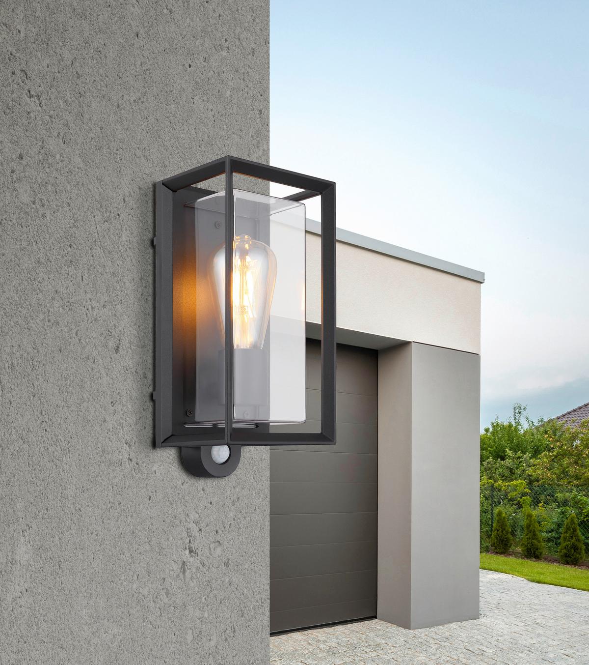 Svjetiljka Vanjska 31982ss Sensor - prozirno/crna, Konvencionalno, metal/plastika (13/28/12,2cm) - Globo