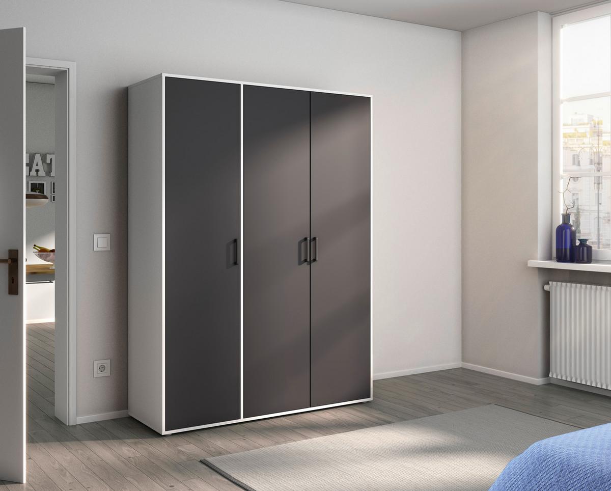 DULAP  USI ROTATIVE VOYAGER - alb/gri, Modern, material pe bază de lemn (140/194/53cm) - Modern Living