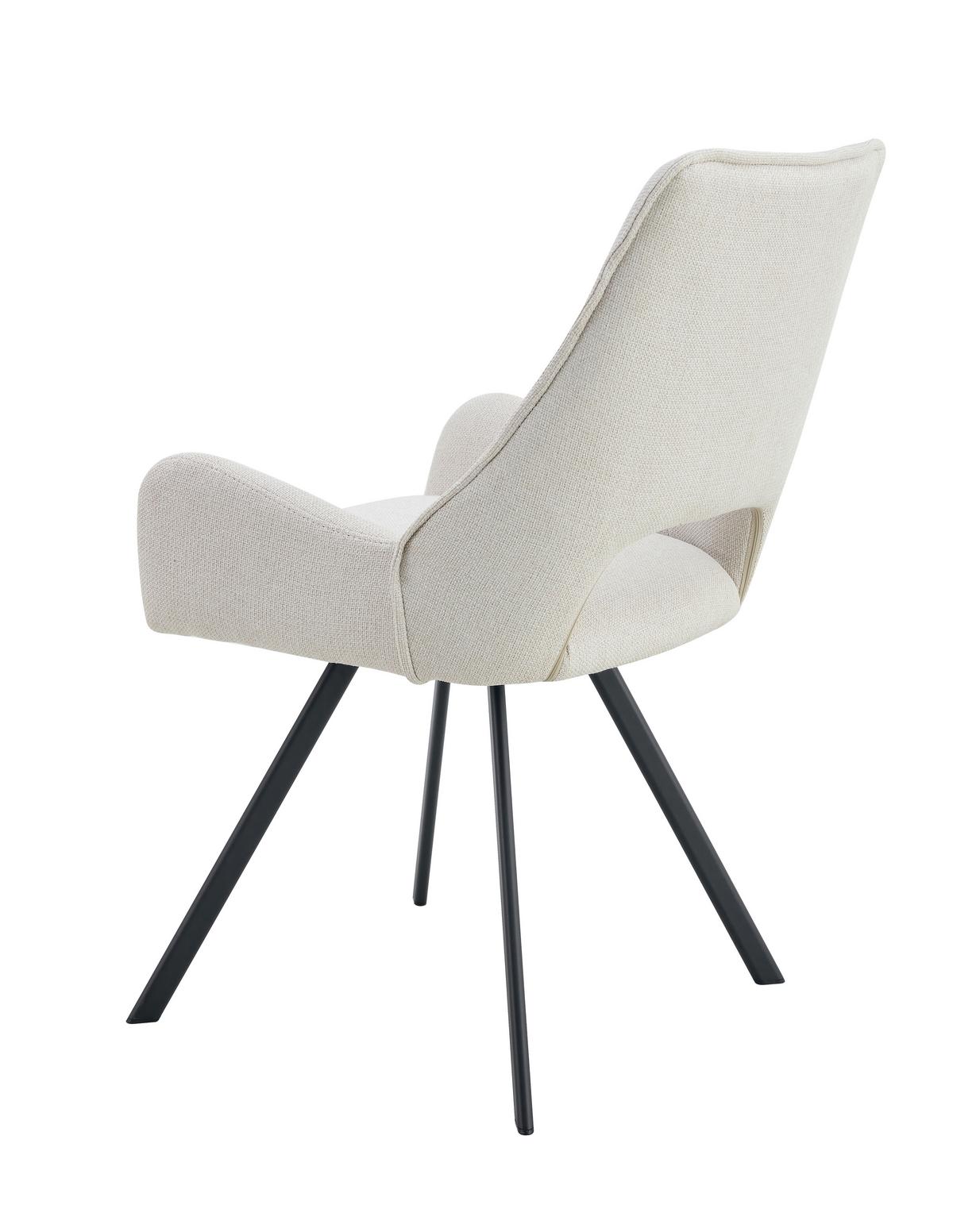 STUHL-SET HELEN - Creme/Schwarz, Modern, Textil/Metall (56/91/63cm) - MID.YOU