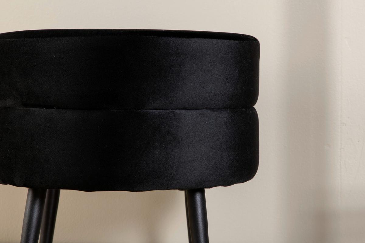 HOCKER POT - Schwarz, Design, Textil/Metall (40/40/40cm) - Livetastic