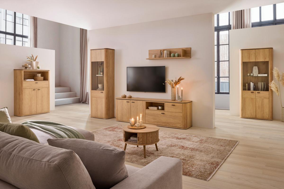 Wandboard Lagos Eichefarben Holzwerkstoff - Eichefarben, MODERN, Holzwerkstoff (120/27/23,4cm) - Premium Living