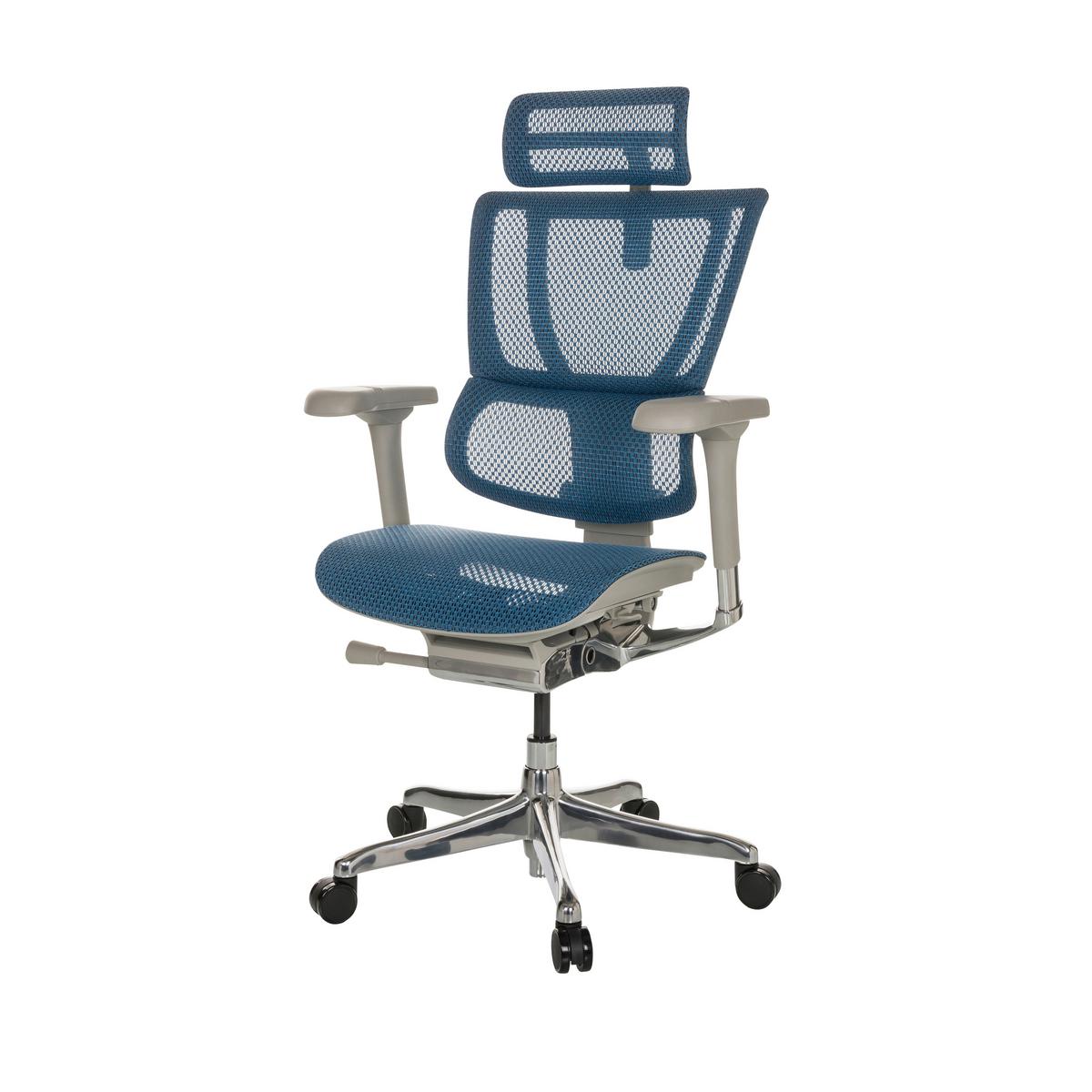 Pisarniški Stol Ergohuman Slim I G, Modra - modra/srebrne barve, Basics, kovina/umetna masa (69/116-138/66cm) - MID.YOU
