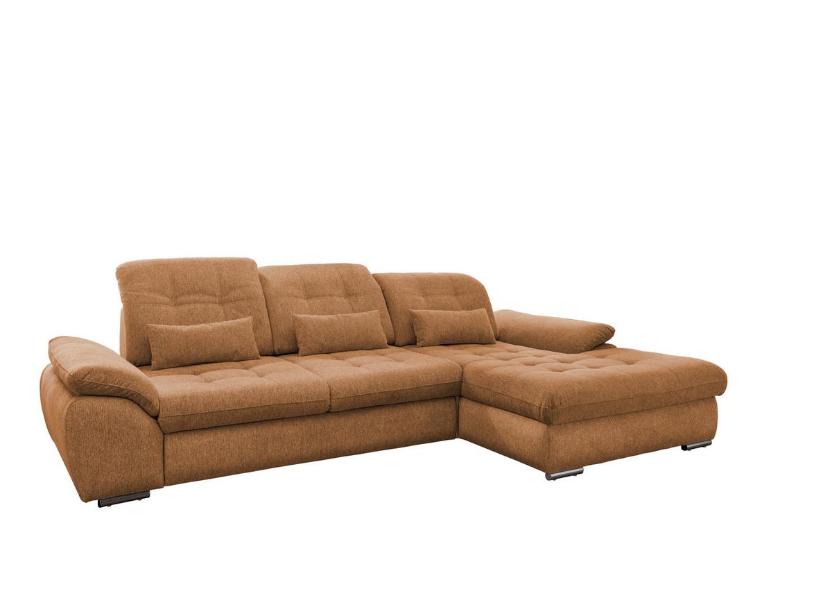 Ecksofa Rigatti mit Bettkasten ca. 314x184 cm Currygelb - Currygelb/Chromfarben, MODERN, Textil/Metall (314/184cm) - Livetastic
