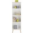Regal Billund - bela/hrast, Moderno, leseni material/les (42/133/40cm) - Modern Living Regal Billund - bela/hrast, Moderno, leseni material/les (42/133/40cm) - Modern Living