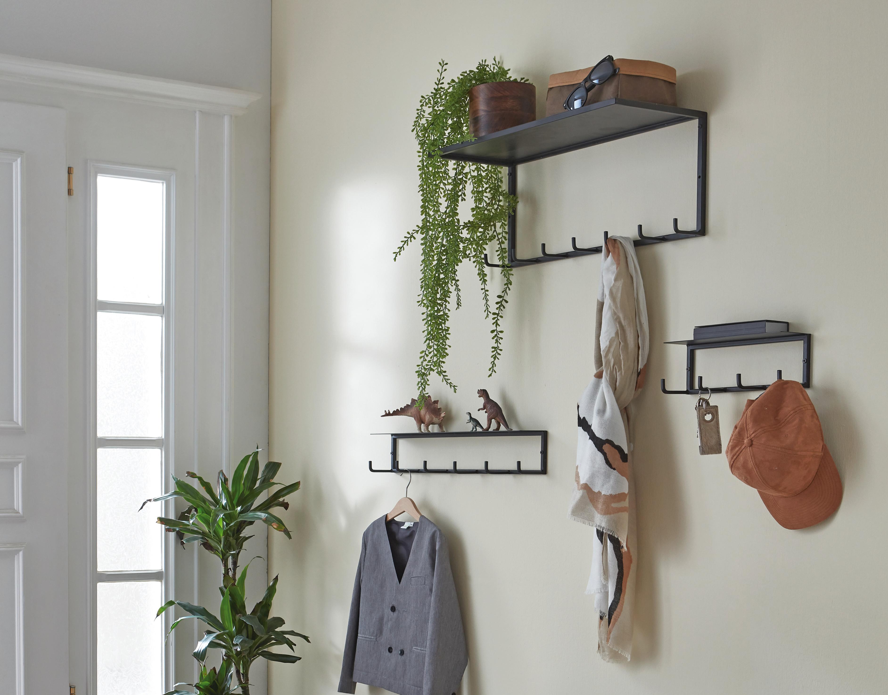 Wandgarderobe Sidney in Schwarz - Schwarz, Modern, Metall (30/10/8cm) - Mömax