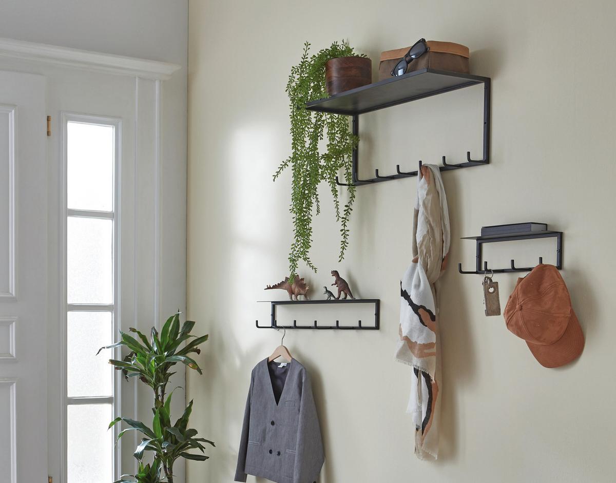 Wandgarderobe Sidney in Schwarz - Schwarz, MODERN, Metall (30/10/8cm) - Mömax
