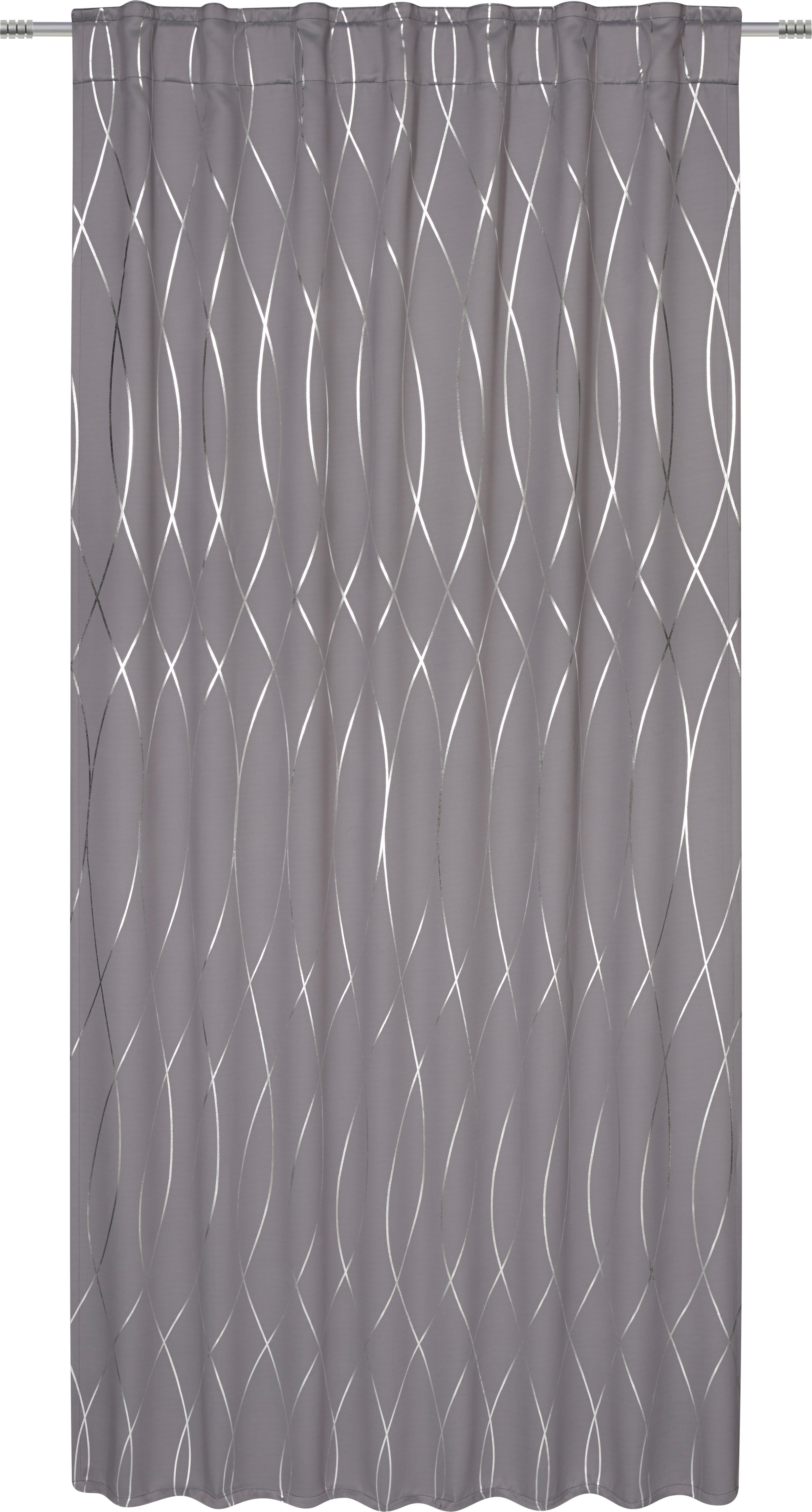 MÖRKLÄGGNINGSGARDIN GLAMOUR -AKT- - silver/antracit, Lifestyle, textil (140/245cm) - Mömax