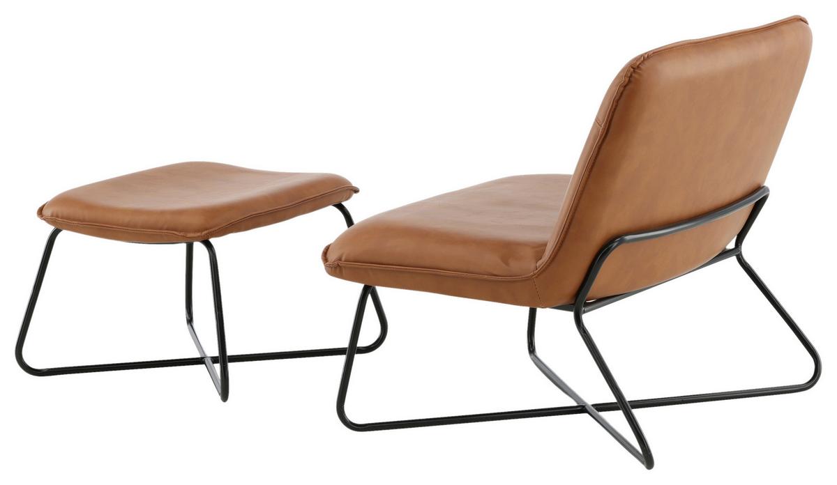 SESSELSET X-LOUNGE - Schwarz/Braun, Design, Textil/Metall (78/71/75cm) - Livetastic