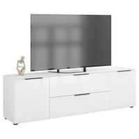 KOMODA NISKA STYLE - biały wysoki połysk/czarny, Basics, materiał drewnopochodny/tworzywo sztuczne (180/53,9/40cm)