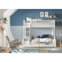 Etagenbett SCOTT ca.90x200cm mit Bettschublade - Weiß, Natur, Holz (90/200cm) - Vipack