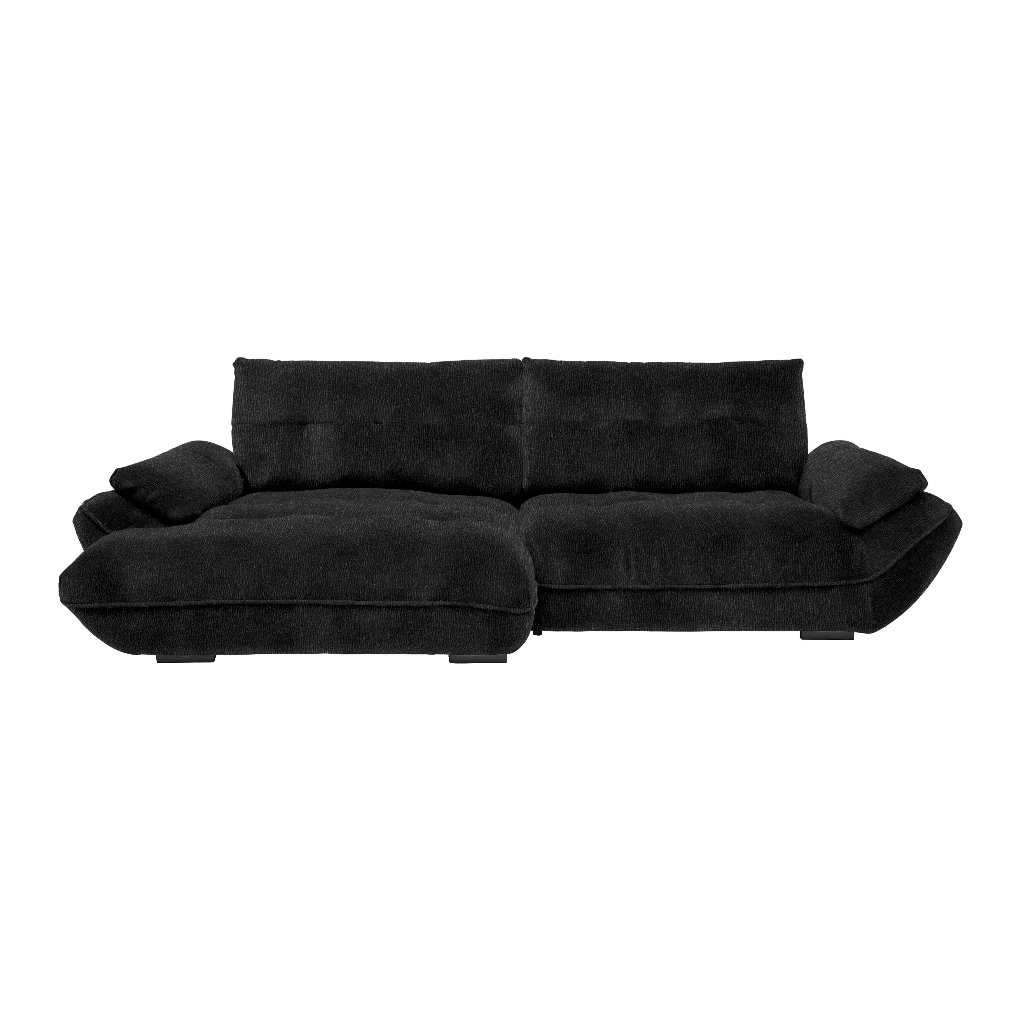 Wohnlandschaft Vivo Schwarz - Schwarz, MODERN, Kunststoff/Textil (179/63/317cm) - Premium Living