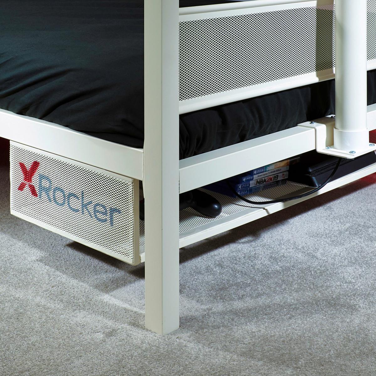 Gamingbett Basecamp 90x190cm Ohne TV Weiß - Weiß, MODERN, Metall (90/190cm) - X Rocker