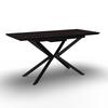 Esstisch ausziehbar Aki Walnussfarben MDF - Walnussfarben/Schwarz, MODERN, Holzwerkstoff/Metall (140-180/76/80cm) - Bessagi Home