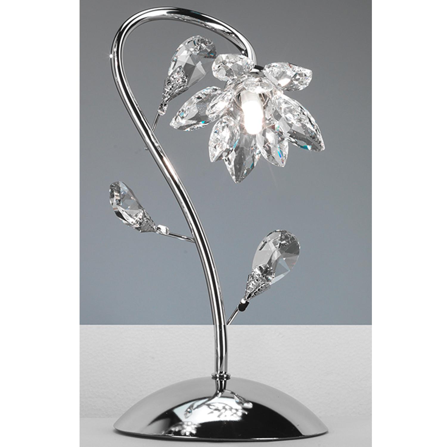 Kristall-Tischleuchte Chromfarben max. 3 Watt - Chromfarben, KONVENTIONELL, Glas/Metall (20/35cm)