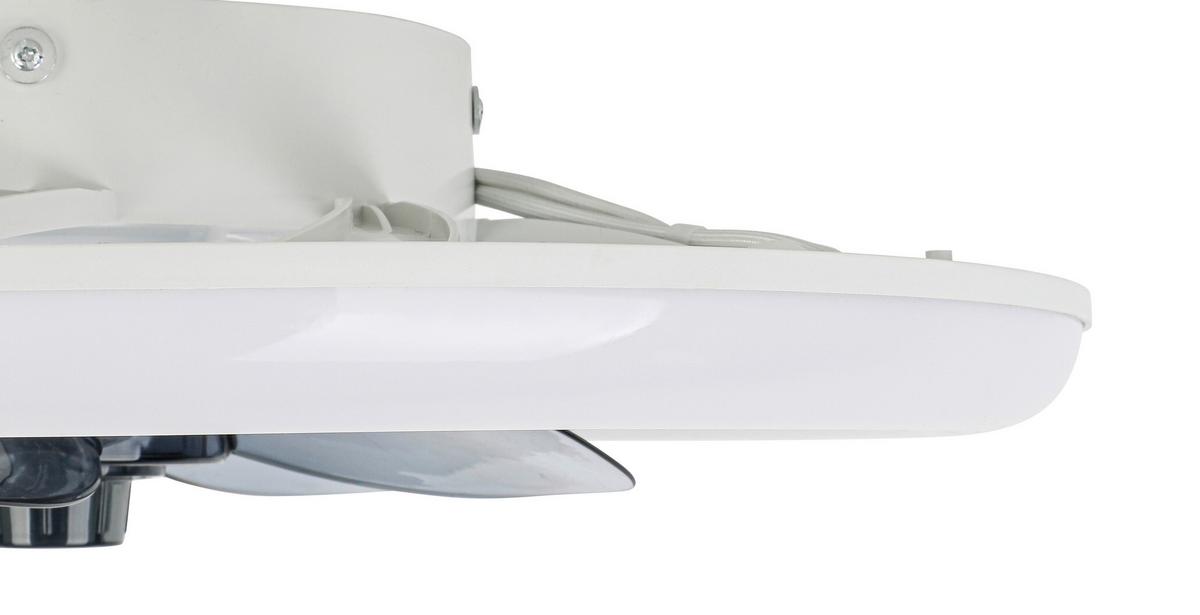 Ventilator de plafon Virti - alb/transparent, Modern, plastic (50/12cm) - Mömax