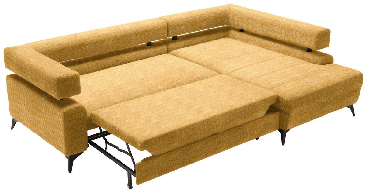 Kutna Garnitura Rosalie - curry žuta/crna, Konvencionalno, tekstil/metal (265/75-89/184cm) - Modern Living