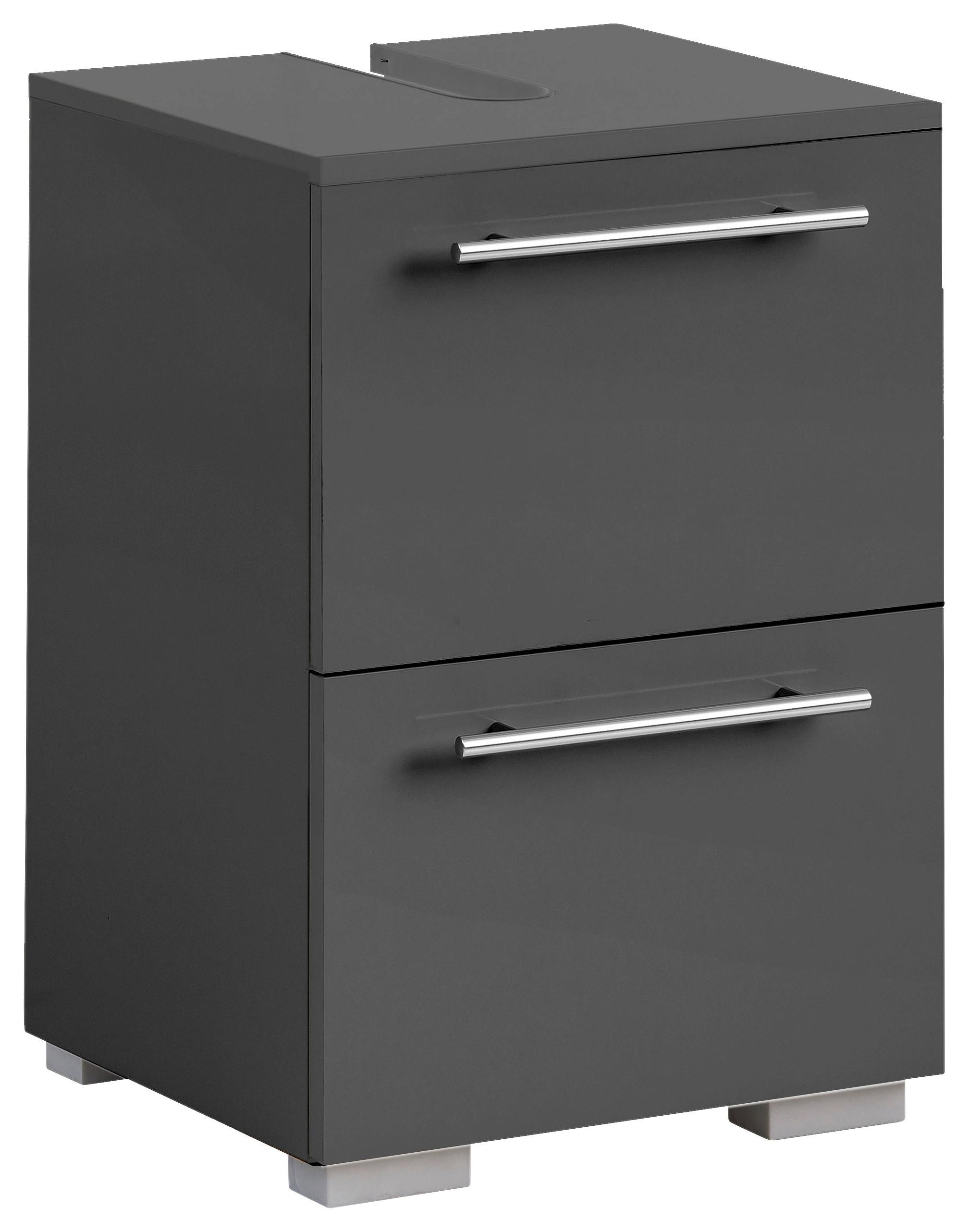 Waschbeckenunterschrank Carlos Anthrazit B: ca. 40 cm - Chromfarben/Anthrazit, KONVENTIONELL, Holzwerkstoff/Metall (40,2/59,1/35cm) - MID.YOU