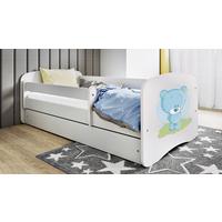 Otroška Postelja Babydreams, Bela, 80x160cm - bela/barve breze, Moderno, tekstil/leseni material (80/160cm) - MID.YOU