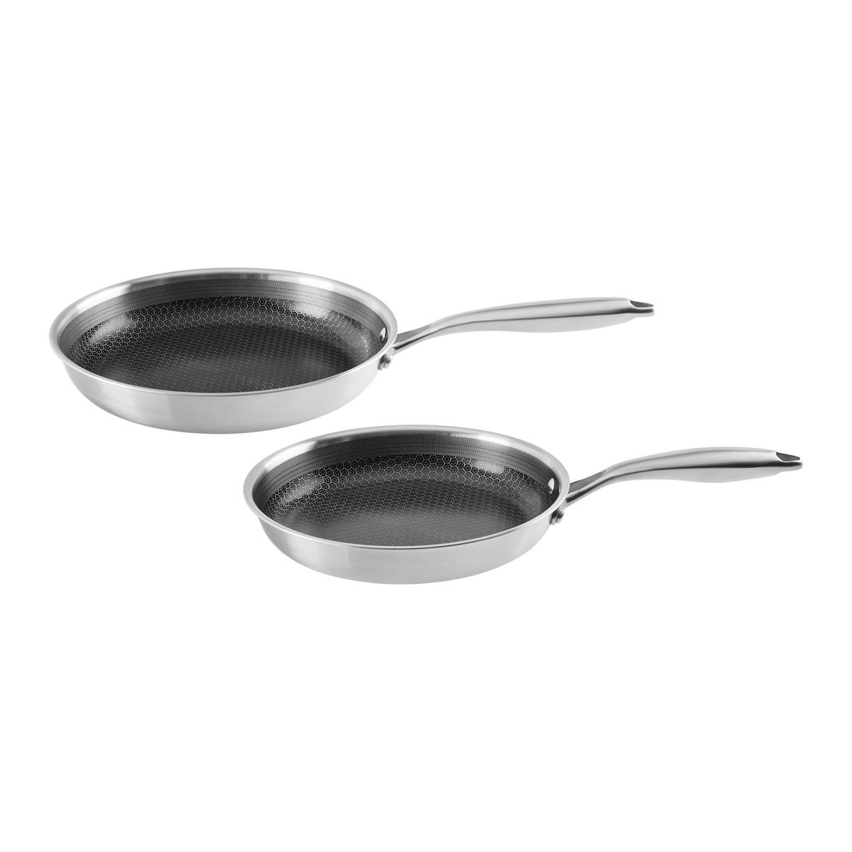 Pfannenset Aleksandra Edelstahlfarben, 2-tlg. - Edelstahlfarben, KONVENTIONELL, Metall - Mömax