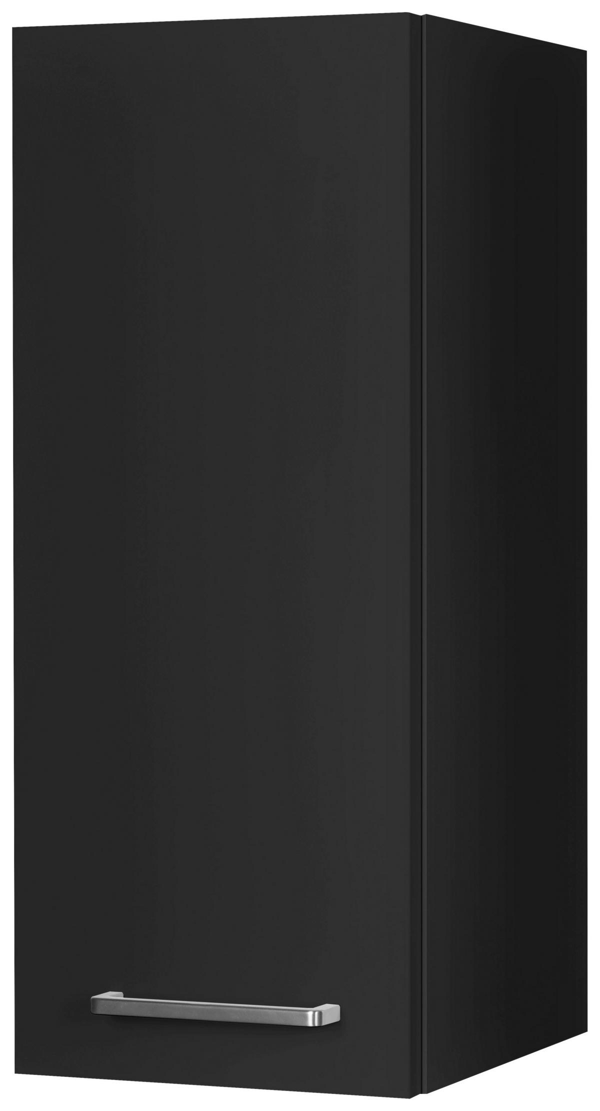 Küchenoberschrank Touch Schwarz - Edelstahlfarben/Schwarz, MODERN, Holzwerkstoff/Metall (30/72/35cm) - Nobilia