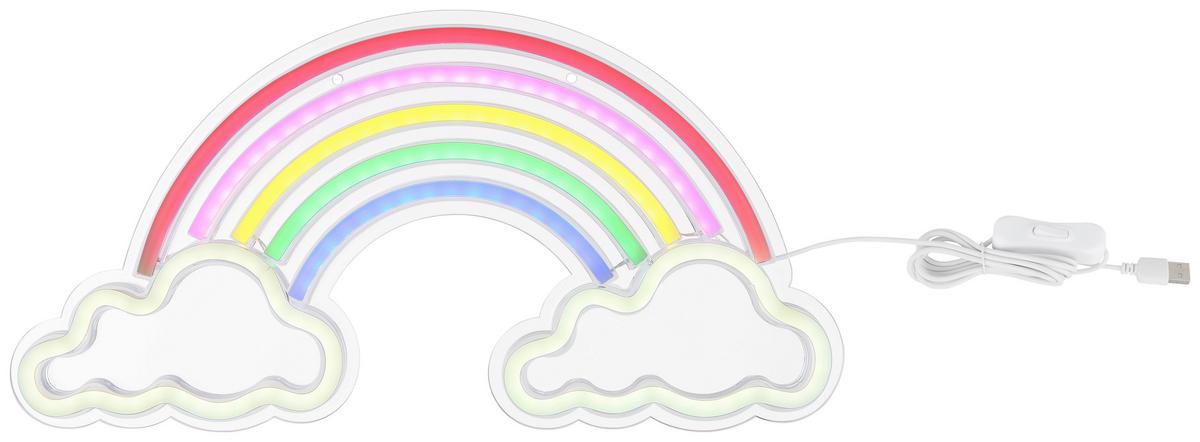 KINDERWANDLEUCHTE 28056 L: 40 CM WEISS - Klar/Weiss, Basics, Kunststoff (40/20/1,6cm) - Globo