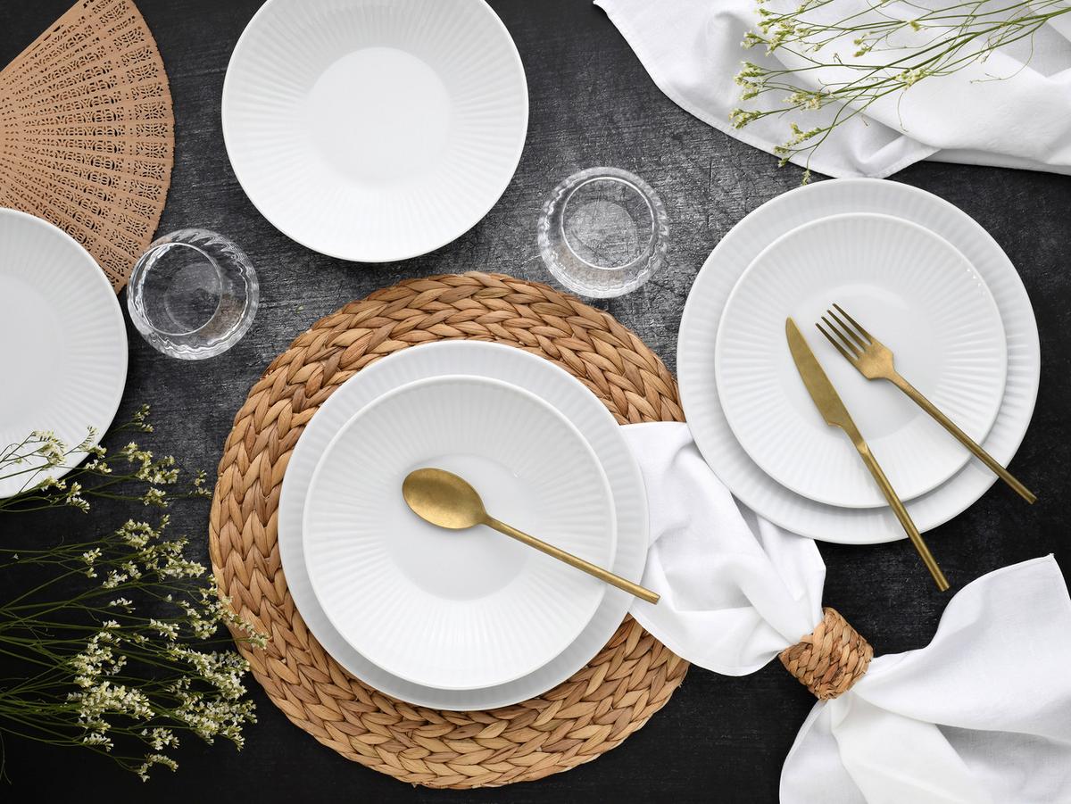 Jedilni Servis Valencia, 18-Delni - bela, Design, keramika - Creatable