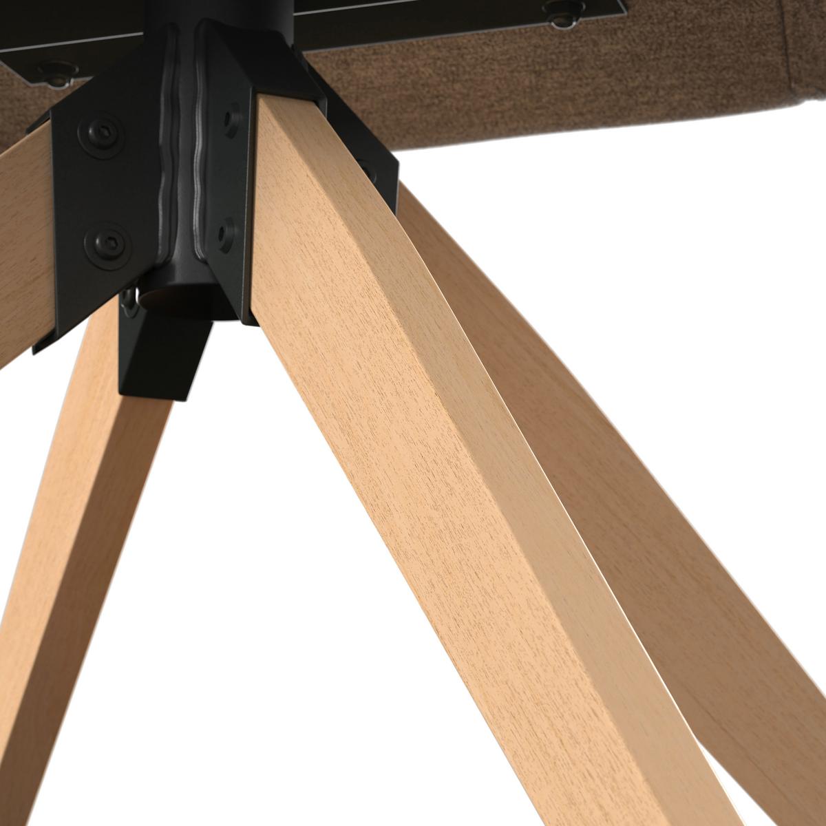 Armlehnstuhl Adrien Braun Webstoff Drehbar Gepolstert - Braun/Naturfarben, MODERN, Holz/Textil (60/88/65cm) - Bessagi Home