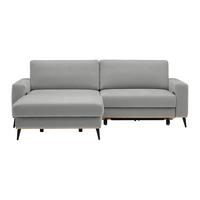 Wohnlandschaft Romeo Grau - Schwarz/Grau, KONVENTIONELL, Textil/Metall (167/87/234cm) - Zandiara