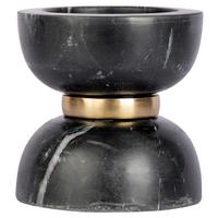 KERZENSTÄNDER SORIN - Goldfarben/Schwarz, Trend, Stein/Metall (12.75/12.75/14cm) - Kayoom