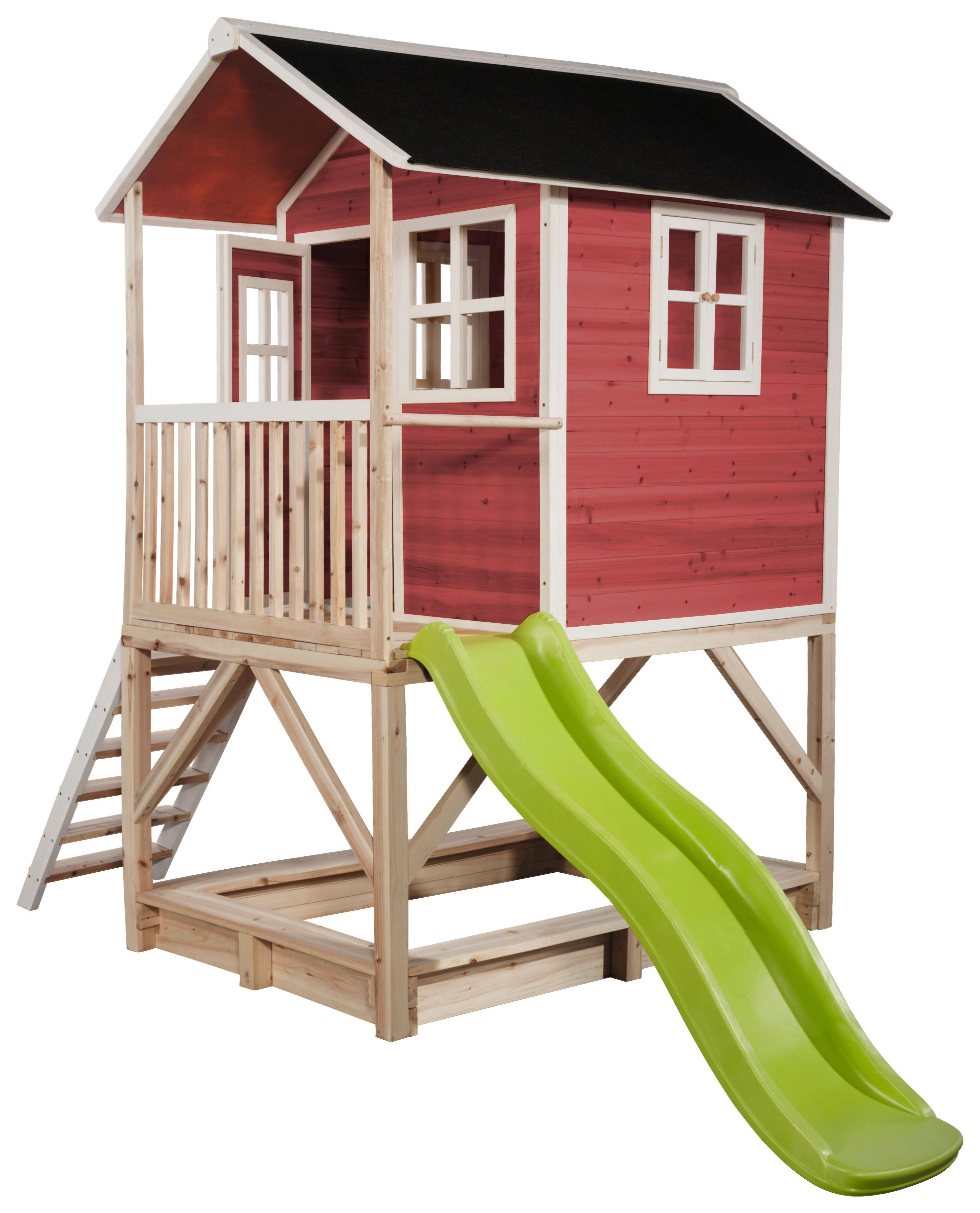 Igralni Stolp Exit Loft 500, Rdeča - rdeča/barve limete, Konvencionalno, les (329/190/253cm) - EXIT Toys