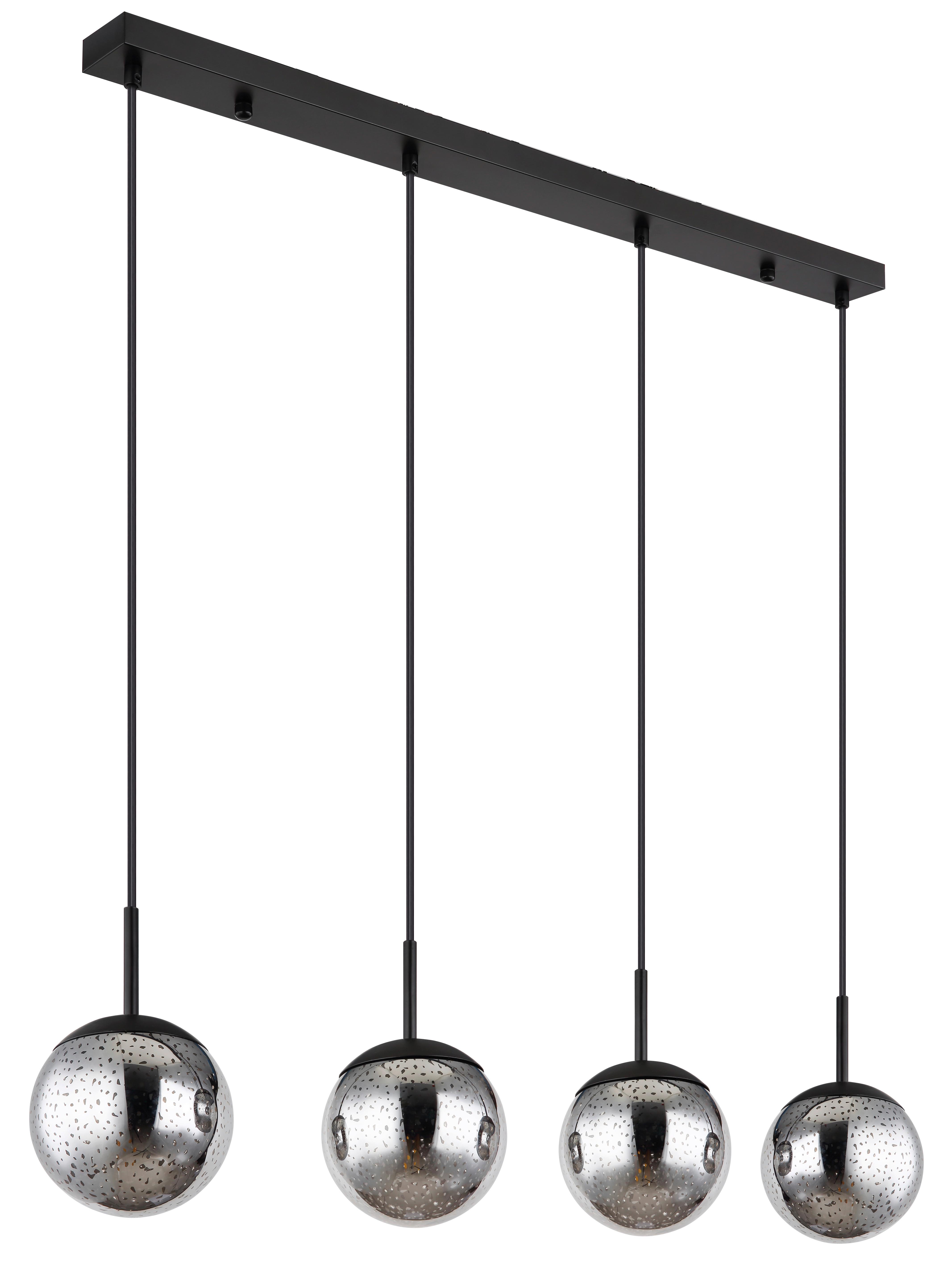 LAMPA WISZĄCA 15881-4H - czarny, Design, metal/szkło (90/15/120cm) - Globo