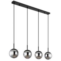 LAMPA WISZĄCA 15881-4H - czarny, Design, metal/szkło (90/15/120cm) - Globo