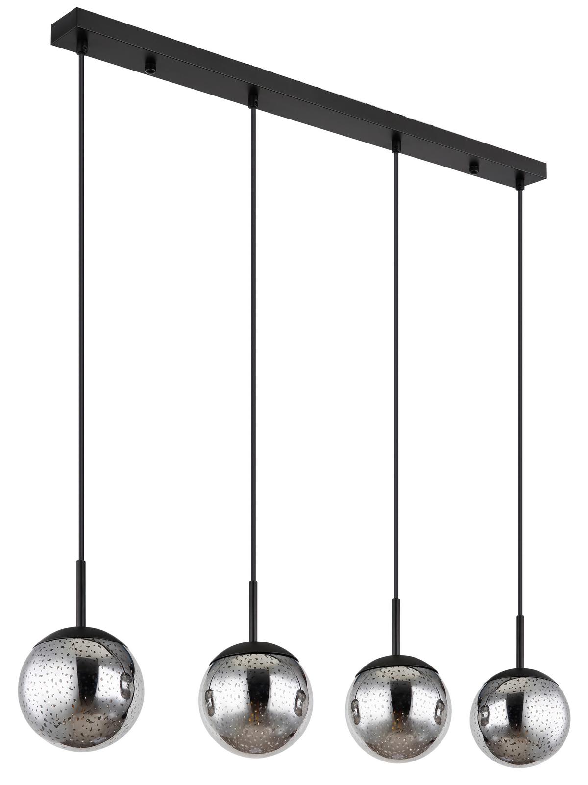 LAMPA WISZĄCA 15881-4H - czarny, Design, metal/szkło (90/15/120cm) - Globo
