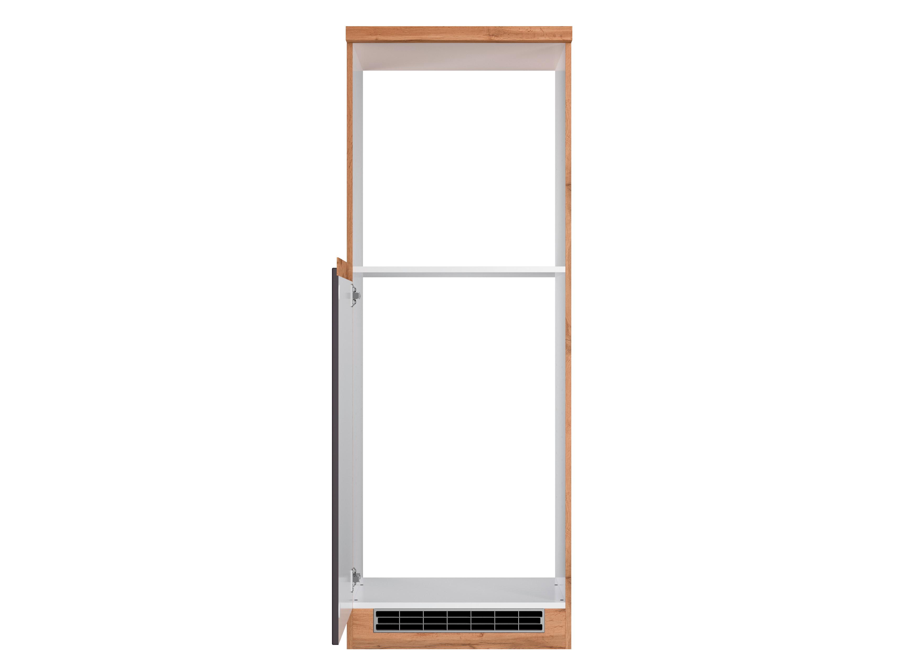 Geräteumbauschrank Turin ca. 60x166 cm Grau/Eiche - Eiche Wotan/Grau, Design, Holzwerkstoff (60/166/60cm) - Held