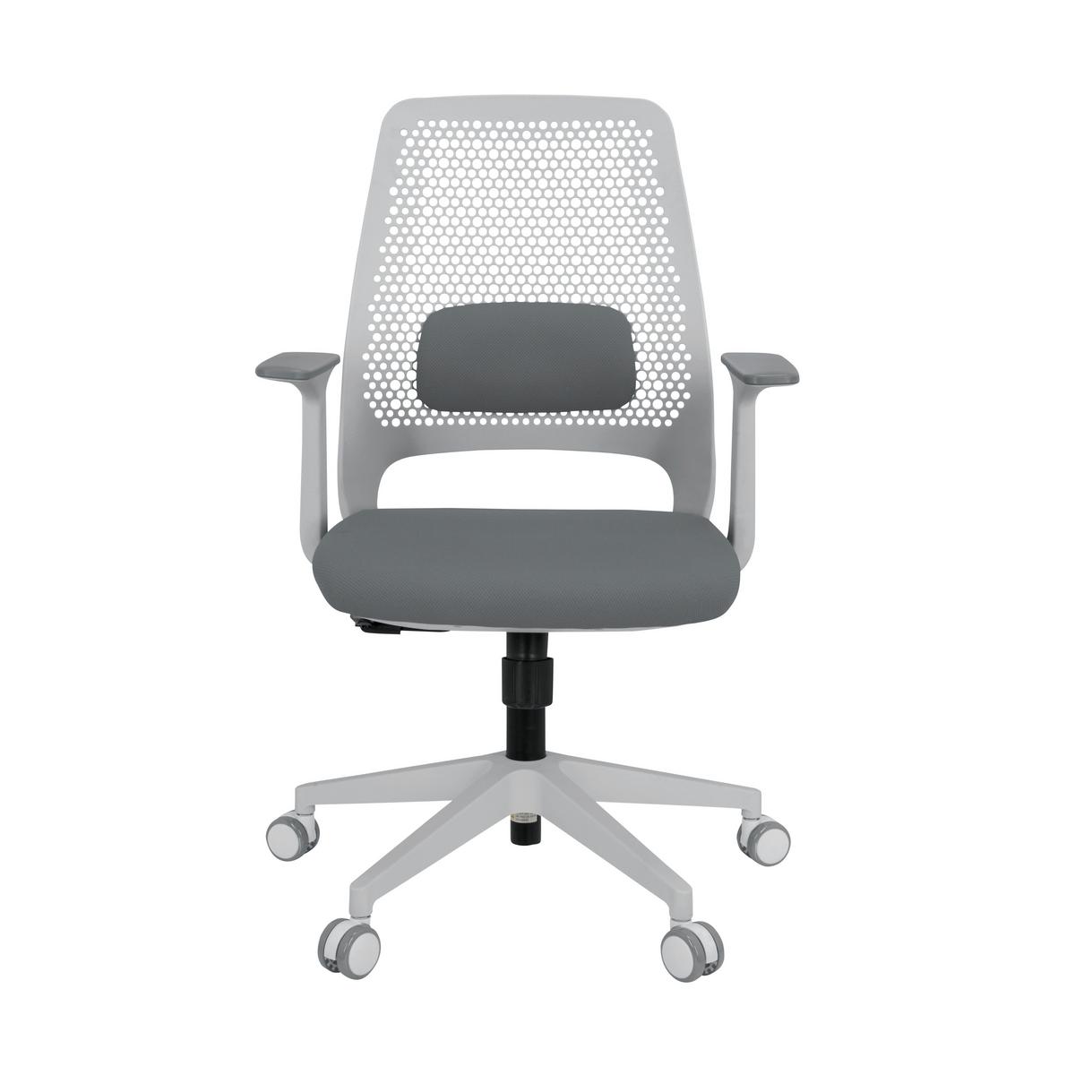 Pisarniški Stol Parferio W, Siva - siva/bela, Basics, umetna masa/tekstil (63/99/56cm) - MID.YOU