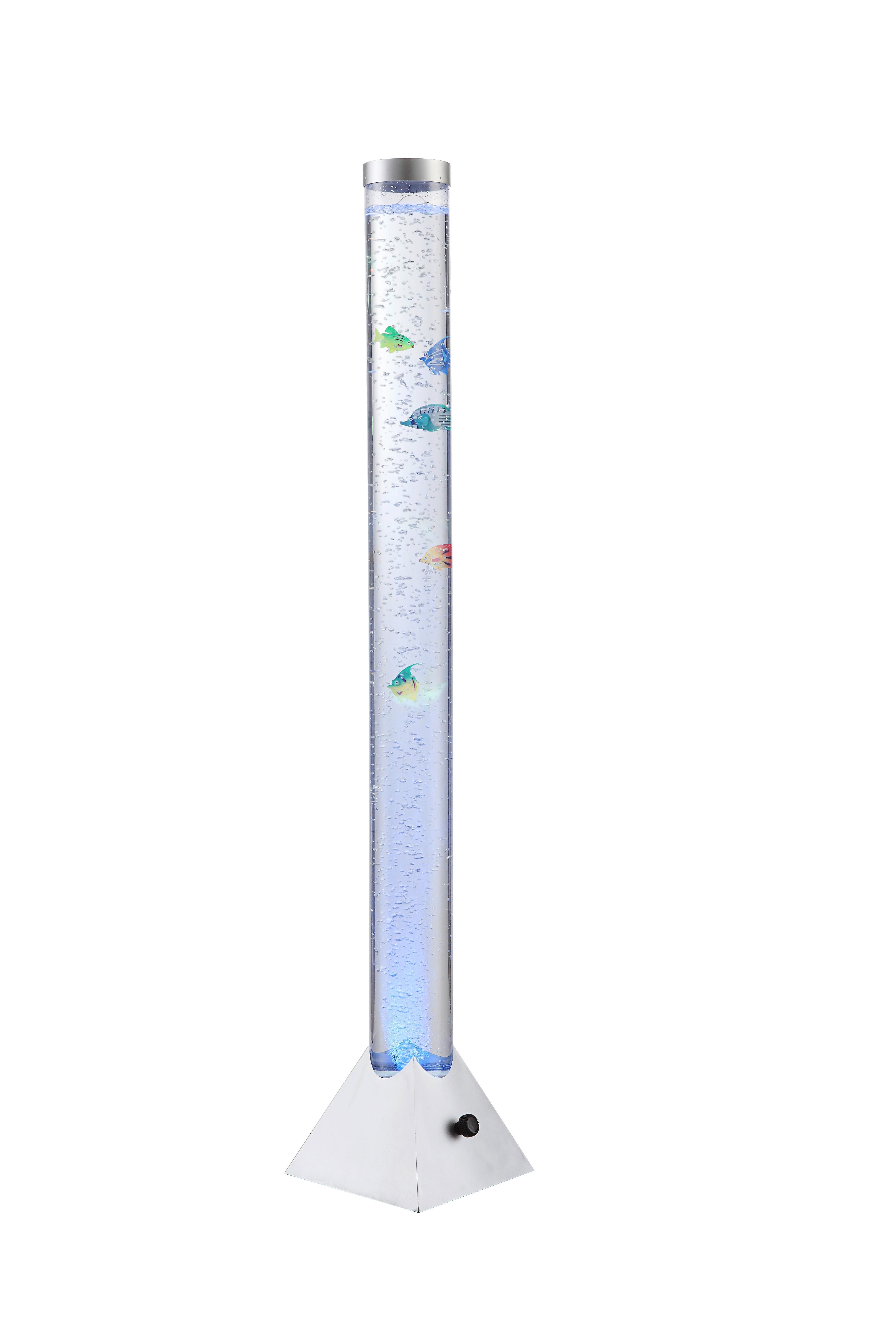 LED-Stehleuchte Mendoza in Silberfarben max. 0,06 Watt - Klar/Silberfarben, Trend, Kunststoff (21,5/21,5/120cm) - Globo