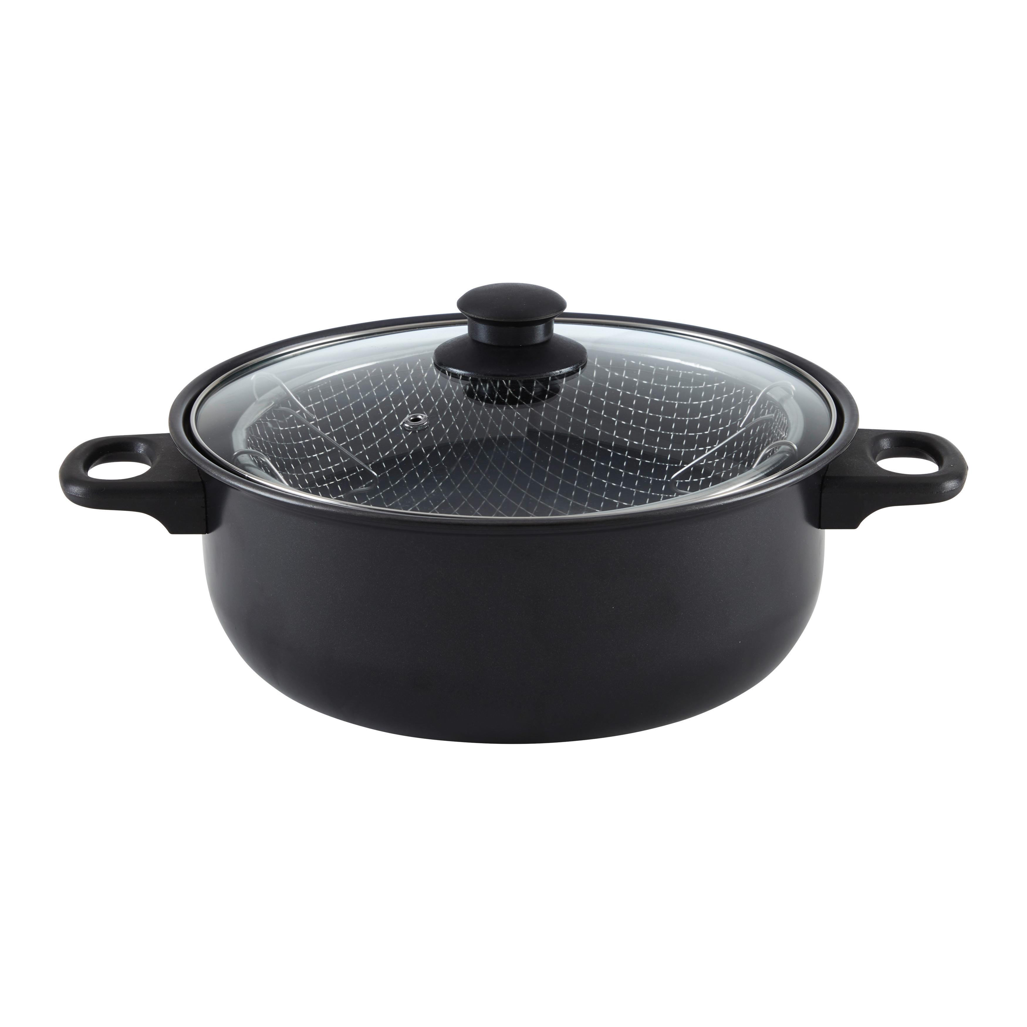 Fritiertopf Fryer in Schwarz - Klar/Schwarz, Konventionell, Glas/Kunststoff - Modern Living