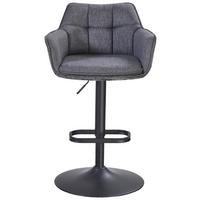 Barhocker Lina Grau/Schwarz - Schwarz/Grau, MODERN, Textil/Metall (58/89-110/53cm) - Mömax